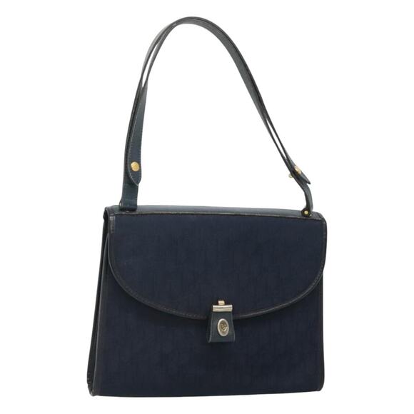 DIOR Trotter Canvas Shoulder Bag Navy - Picture 1 of 16